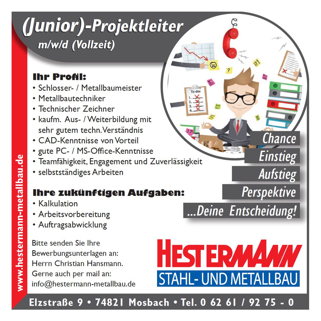 Wir suchen einen (Junior)Projektleiter m/w/d