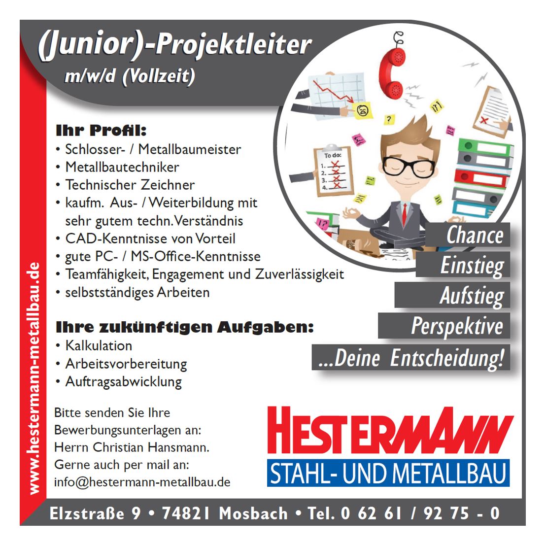 Wir suchen einen (Junior)Projektleiter m/w/d